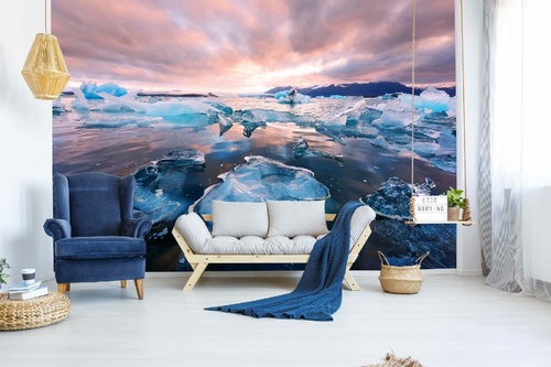 Vlies Fototapete - Gletscherlagune 375 x 250 cm